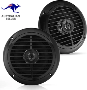Dual 6.5'' Waterproof Marine Speakers Full Range Stereo Sound120 Watt Black Pair - Picture 1 of 12