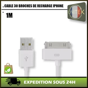 ✅ USB 30PIN DONNEES SYNC iPHONE 4 4 S 2 G 3 G iPad 2 3 IPOD CABLE DE CHARGE - Photo 1 sur 3