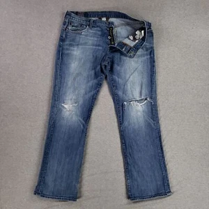 Lucky Brand 36x32 Slim Bootleg Jeans Retro Distressed Old School Vintage SOFT - Picture 1 of 15
