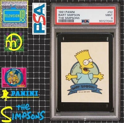 1991 Panini Simpsons Stickers - #52 Bart Simpson - PSA 9 MINT - Image 1 of 4