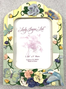 Hummingbird & Butterfly flowers 3D photo picture frame for 3.75" x 5" picture - Picture 1 of 3
