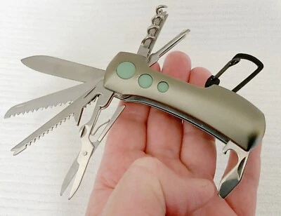 Cuchillo multiherramienta militar del ejército/marina (EDC) (VERDE MAR) con 15 herramientas funcionales Foto 1 de 4