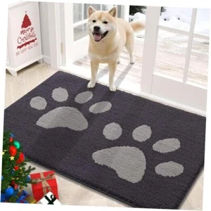 Dog Door Mat for Muddy Paws, Absorbent Dirt 30.0"L x 20.0"W x 0.6"Th Dark Grey - Picture 1 of 8