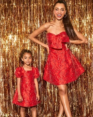 Lilly Pulitzer NWT Girls Alannah Dress Amaryllis Red Floral Brocade 4,7,8,12 - Image 1 of 4