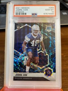Mosaic Jabril Cox Genesis 2021 novato #369 Dallas Cowboys RC SSP PSA 10 GEMA - Imagen 1 de 2