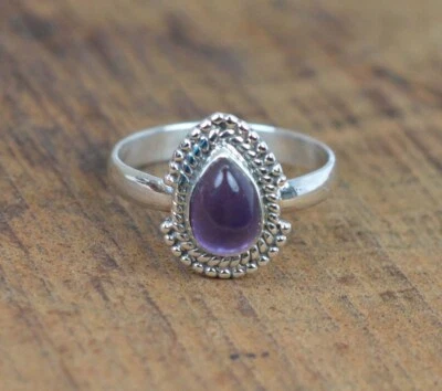 Good Look Amethyst Gemstone 925 Sterling Silver Handmade Ring All Size K-13 - Image 1 of 4
