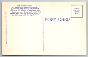 c1940s Wishing Well Ramona's Marriage Place San Diego California Postcard - Picture 1 of 2
