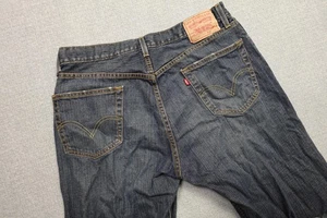 Levi's 505 Regular Fit Jeans Mens 36x30 Blue Dark Wash Denim Straight Cowboy - Picture 1 of 11