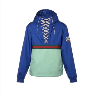 GUCCI nylon jacket 44 men's blue x green 683256 Tiger - Picture 1 of 10