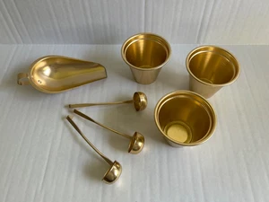 Vintage Antique Lot of Gold Cups, Spoons and Scoop - Picture 1 of 2