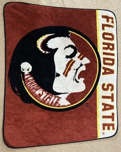 Vintage Florida State Seminoles Old Logo Fleece Blanket Throw FSU 58”x 50” - Picture 1 of 10