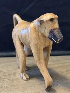 Vintage handgeschnitzte Holz Affe Bambus Figur MCM 3,25" x 3,5" - Bild 1 von 9