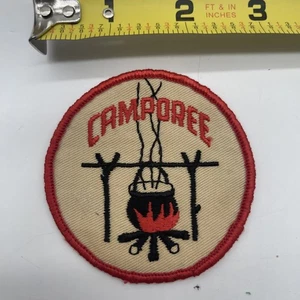 Vintage 1960s-70s Boy Scout Camporee Patch Generic 3” Round Orange Campfire - Picture 1 of 4
