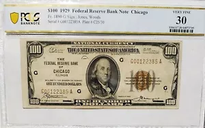 1929 100 NATIONAL CURRENCY FEDERAL RESERVE BANK NOTE - Picture 1 of 4