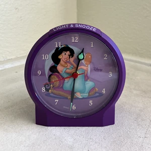 DISNEY Princess Jasmine LIGHT & SNOOZE Purple Alarm Clock - Picture 1 of 10