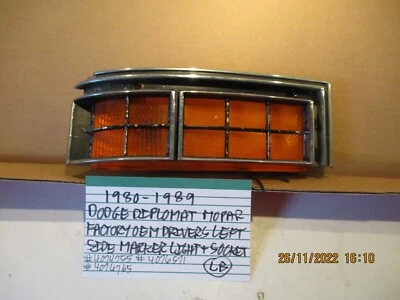 1980-1989 DODGE DIPLOMAT MOPAR FACTORY DRIVER SIDE MARKER ASSEMBLY FREE SHIPPING - Image 1 of 4