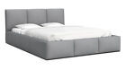 Bett AMBER 160x200 cm Grau Samt mit Lattenrost Doppelbett mit Bettkasten