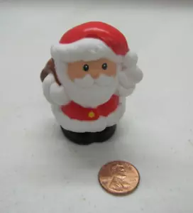 NEW Fisher Price Little People SANTA CLAUS BROWN BAG Christmas Holiday Cute 1998 - Picture 1 of 4