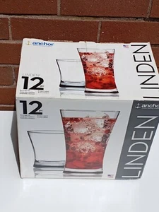 Anchor Hocking, Linden Clear Glass Tumbler Drinks Glass Set Of 12 - Picture 1 of 19