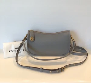 NWT Coach C0638 Glovetanned Leather Swinger Crossbody Bag, 2 Straps - Granite - Picture 1 of 11