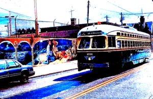 ORIGINAL KODACHROME SLIDE SEPTA PCC #2732 ROUTE 11 31. MÄRZ 2001 - Bild 1 von 1
