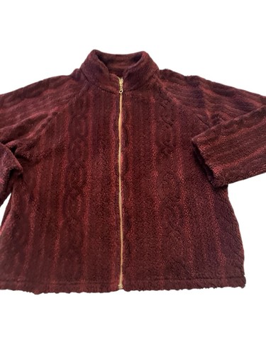 VETEMENTS Giacca Barrage autentica pile zip Canada marrone maglia cavo modello L calda accogliente