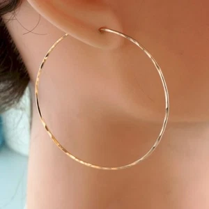 14k rose Gold filled hoops choose size by Cecile Stewart Jewerly - Picture 1 of 4