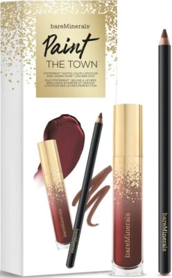 bare Minerals PAINT THE TOWN * Statement Matte Lipcolor NAUGHTY Lipliner GET IT - Image 1 of 4