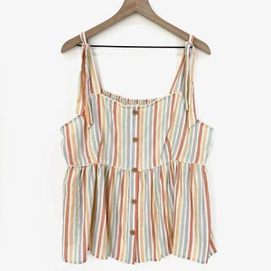 Camicia canotta Lauren Conrad babydoll a righe pastello XXL NUOVA CON ETICHETTE romantica amante epoca - Foto 1 di 7