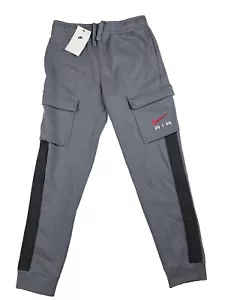 Nike Air Sportswear Club Fleece Cargo Joggers Kids Size M Grey $55 MSRP - Picture 1 of 10