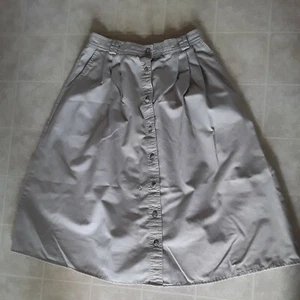 cabin creek womens khaki  high waisted button front midi Career skirt Sz 14 - Picture 1 of 3