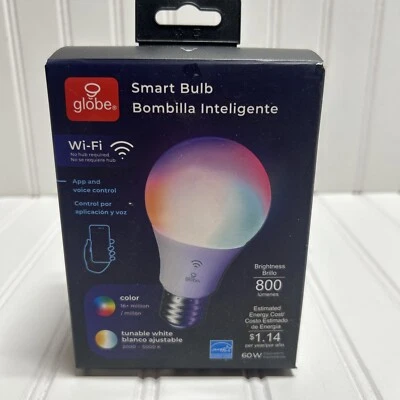 Globe Electric Wi-Fi Smart 10 Watt LED Multicolor Changing RGB/RVB 800 lumens* - Image 1 of 4