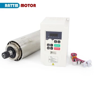 US SHIP】1.5KW 110V VFD Inverter+Air Cooled Spindle Motor ER16 80mm 15A 24000RPM - Image 1 of 4