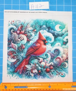 Bloque de acolchado de costura panel de tela 100 % algodón cardinal 8"x8" A112 - Imagen 1 de 2