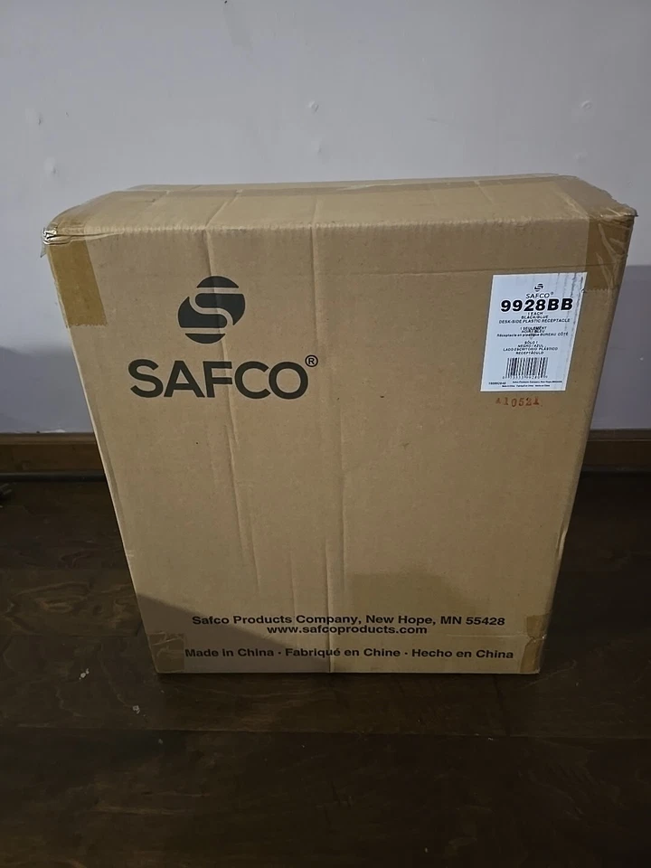 Safco Desk-Side Recycling Receptacle 7gal Black and Blue 9928BB - Image 1 of 3