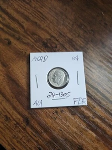 1964-D Roosevelt Dime, AU, .900 Silver - Picture 1 of 2