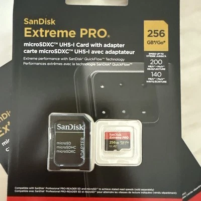 Sandisk 256GB Extreme Pro MicroSD Memory Card Class 10 U3 V30 Includes Adapter - Image 1 of 3
