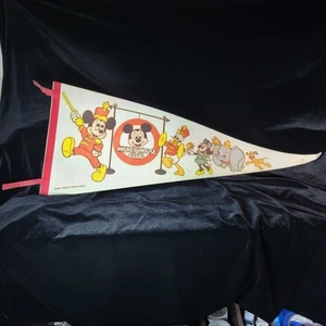 Vintage 1970er Walt Disney Mickey Mouse Club Gang Filz Wimpel 30" wie besehen - Bild 1 von 1