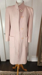 Vintage 70s Wool Jill Jr. Pink Trench Coat ILGWU American Union Made - Picture 1 of 4