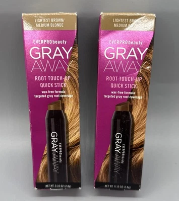 2X Everpro GRAY AWAY Hair Root Touch-Up Quick Stick LIGHT BROWN to MEDIUM BROWN - Image 1 of 3