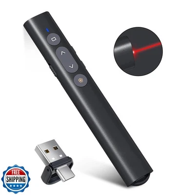 USB-A/USB-C Presentation Clicker for PowerPoint Presentations Pointer, Wirele - Image 1 of 4