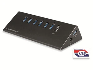 LC Power USB3.0 HUB LC-HUB-ALU-2B-7 7-Port Black Retail - Picture 1 of 1