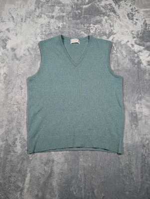 James Pringle Cashmere Sweater Vest Mens Large Green 100% Pure Pullover Scotland - Image 1 of 4
