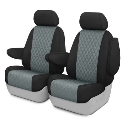 For BMW 328i 96-99 Diamond Quilted 1st Row Black & Charcoal Custom Seat Covers Foto 1 de 4