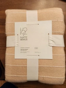 Nate Berkus Twin Size Modern Striped Bed Blanket Project 62 Pink OEKO-TEX New - Picture 1 of 6