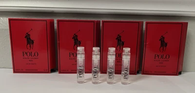 Ralph Lauren Polo ROJO Eau De Toilette Colonia Muestra Spray Vial Lote .04oz/1.2ml Foto 1 de 4