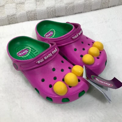 Crocs Barney Dinosaurio Clásico Zuecos Sandalias Niños Grandes J3 Zapatos Retro Regalo NUEVO Foto 1 de 4
