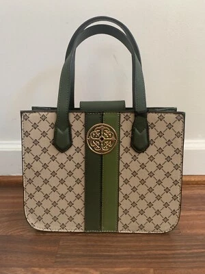 Bolso de Mano Deluxity Los Angeles Verde, Beige Nuevo con Etiquetas Foto 1 de 4