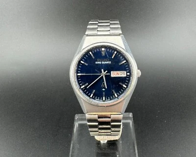 Кварцевые часы Seiko King 0853-8040 новый аккумулятор гарантия синий циферблат - Изображение 1 из 4
