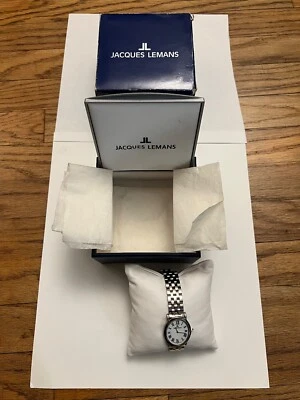 Relógio suíço Jacques Lemans 1-996 aço inoxidável vidro de safira resistente à água - Imagem 1 de 4